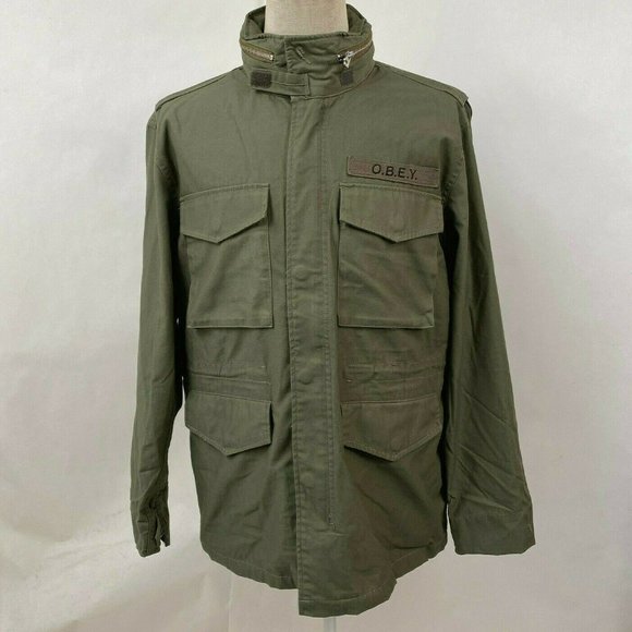 Obey | Jackets & Coats | Obey Military Jacket Field Iggy Army Green ...